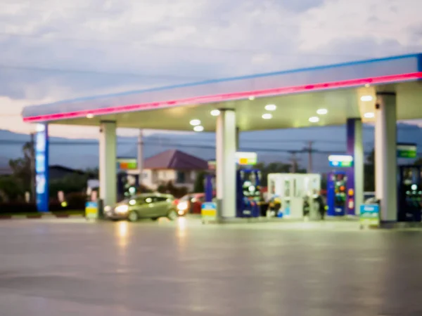 Benzinestation Wazig Voor Achtergrond — Stockfoto