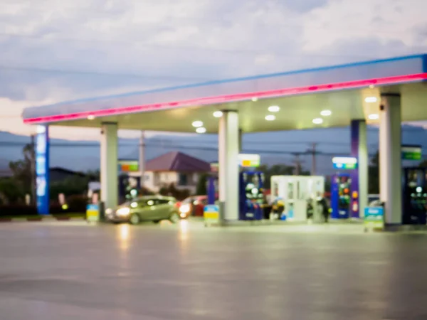 Desfoque Posto Gasolina Para Fundo — Fotografia de Stock