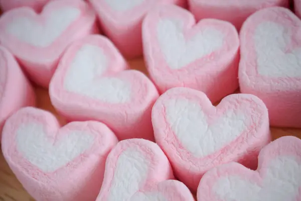 Malvavisco Forma Corazón Rosa Para Fondo San Valentín — Foto de Stock