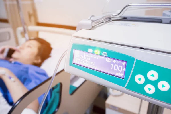 Woman Patient Lying Hospital Bed — Stock Photo, Image