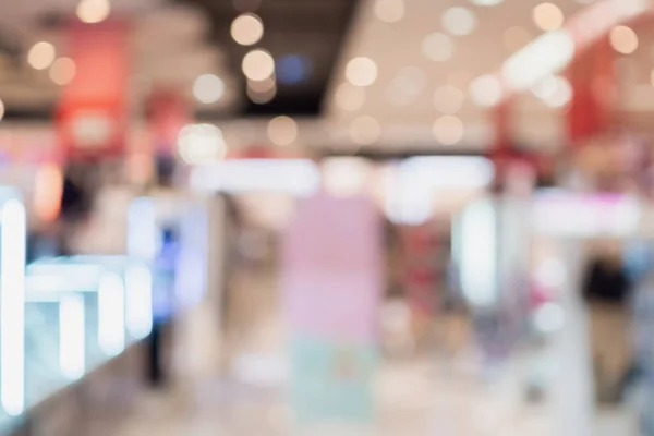 Shopping Center Desfocado Fundo Abstrato Com Luz Bokeh — Fotografia de Stock