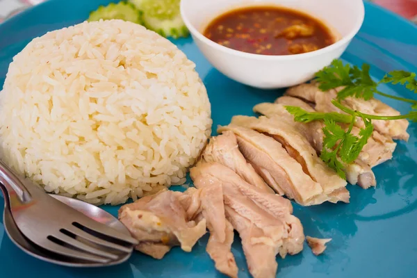 Khao Man Kai Chicken Rice Hainan Chicken — Stok Foto