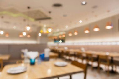 Montaj ürün görüntüleme şablonu oluşturmak için Bokeh light soyut odaklı bulanık arkaplan ile kafe içi