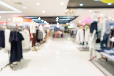 Alışveriş merkezinin arka planının soyut bulanık elbise butik görüntüsü