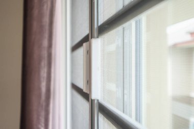 Evin penceresinde böceklere karşı sivrisinek ağı ekranı