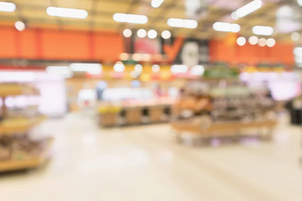 Abstrakte Supermarkt Lebensmittelgeschäft Verschwommen Defokussiert Hintergrund Mit Bokeh Licht — Stockfoto