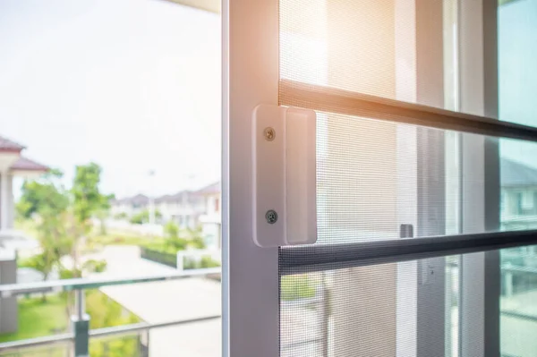 Moskitonetz Drahtgitter Hausfenster Schützt Vor Insekten — Stockfoto