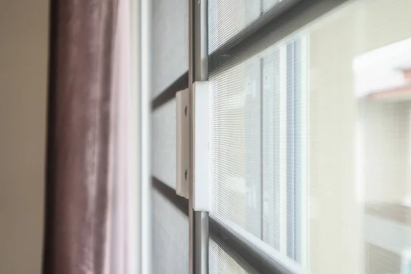 Moskitonetz Drahtgitter Hausfenster Schützt Vor Insekten — Stockfoto