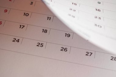 Takvim sayfası çevirme sayfası arka planı kapat