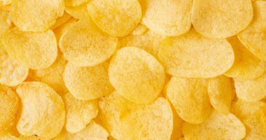 Çıtır patates cipsi çerez dokusu arka plan görünümü