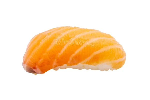 Sushi Salmão Japonês Isolado Fundo Branco Com Caminho Recorte — Fotografia de Stock