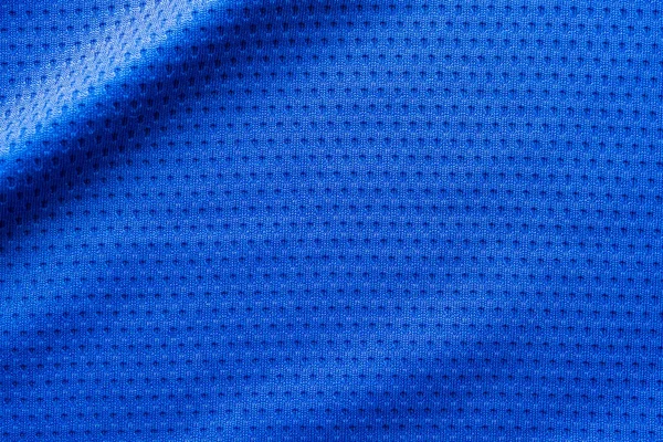 Blauwe Kleur Stof Sport Kleding Voetbal Jersey Met Lucht Mesh — Stockfoto