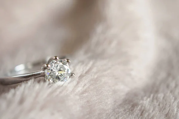 Bijoux Luxe Argent Bague Diamant Fond — Photo