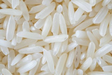 Tayland Jasmine pirinç tanecikleri arka planda.