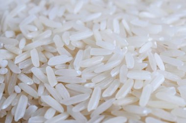 Tayland Jasmine pirinç tanecikleri arka planda.