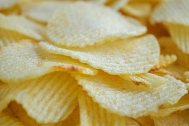 Çıtır patates cipsi çerez dokusu arka planı
