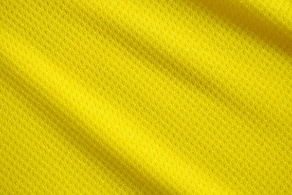 Cor Amarela Futebol Jersey Vestuário Tecido Textura Esportes Desgaste Fundo — Fotografia de Stock