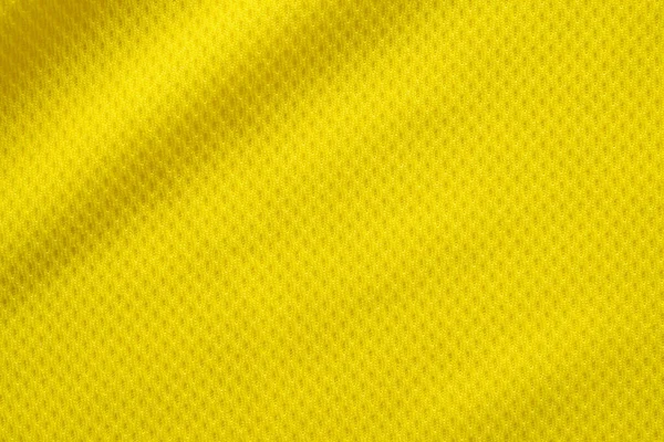 Cor Amarela Futebol Jersey Vestuário Tecido Textura Esportes Desgaste Fundo — Fotografia de Stock