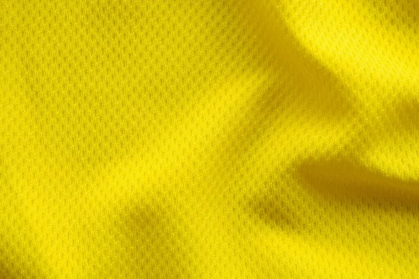 Žlutá Barva Fotbal Dres Oblečení Textura Sportovní Oblečení Pozadí Zblízka — Stock fotografie