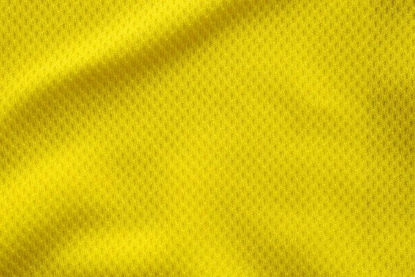 Cor Amarela Futebol Jersey Vestuário Tecido Textura Esportes Desgaste Fundo — Fotografia de Stock