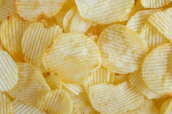 Krokante Aardappel Chips Snack Textuur Achtergrond — Stockfoto