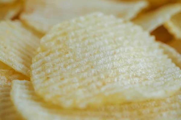 Batatas Fritas Crocante Snack Textura Fundo — Fotografia de Stock