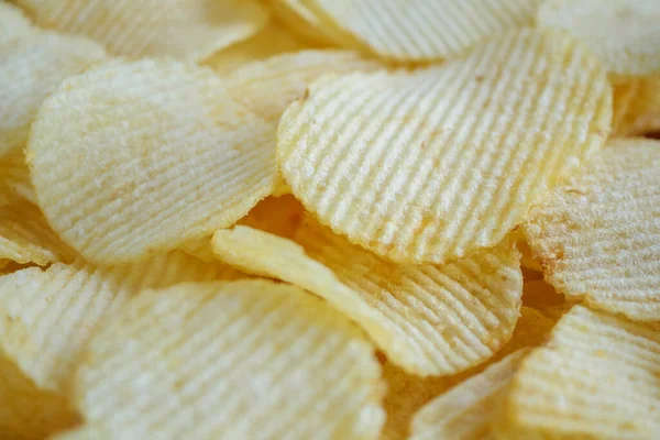 Crispy Potato Chips Snack Texture Background — Stock Photo, Image