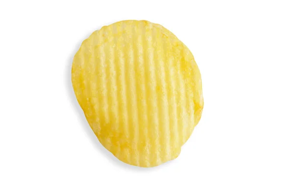 Aardappel Chip Geïsoleerd Witte Achtergrond Met Clipping Pad — Stockfoto