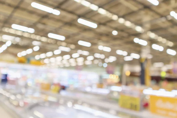 Supermarket Obchod Potravinami Interiér Rozmazané Rozostřené Pozadí Bokeh Světlo — Stock fotografie