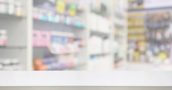 Apotek Apotek Butik Räknare Med Medicin Och Vitamin Tillägg Hyllor — Stockfoto