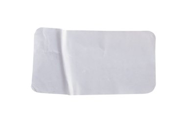 Çıkartma etiketi kırpma yolu ile beyaz arkaplanda izole edildi