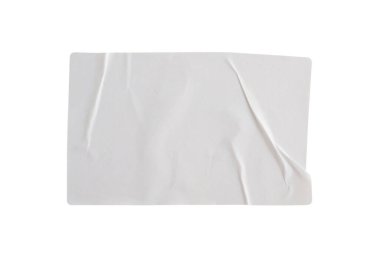 Çıkartma etiketi kırpma yolu ile beyaz arkaplanda izole edildi