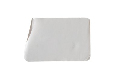 Çıkartma etiketi kırpma yolu ile beyaz arkaplanda izole edildi