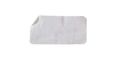 Çıkartma etiketi kırpma yolu ile beyaz arkaplanda izole edildi