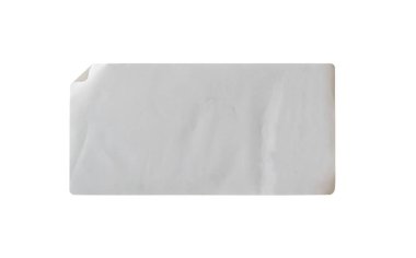 Çıkartma etiketi kırpma yolu ile beyaz arkaplanda izole edildi