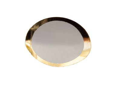 Boş etiket etiketi kırpma yolu ile beyaz arkaplanda izole edildi