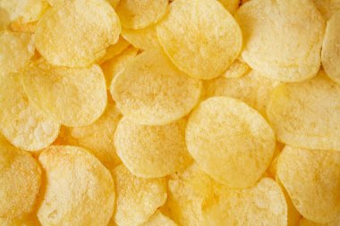 Çıtır patates cipsi çerez dokusu arka plan görünümü