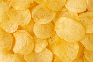 Çıtır patates cipsi çerez dokusu arka plan görünümü