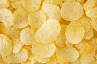 Çıtır patates cipsi çerez dokusu arka plan görünümü