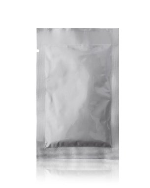 boş folyo kese paketi kırpma yolu ile beyaz arkaplan izole