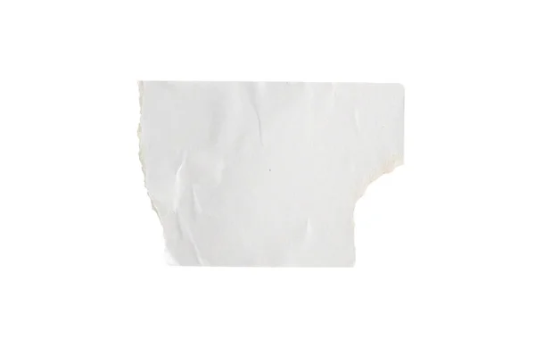 Etiqueta Adesiva Papel Branco Branco Isolada Fundo Branco Com Caminho — Fotografia de Stock