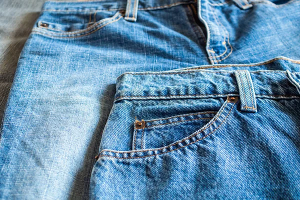 Muitos Jeans Azul Denim Fundo — Fotografia de Stock