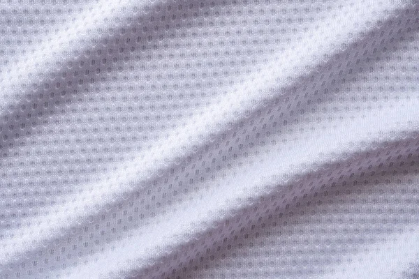 White Fabric Sport Clothing Football Jersey Air Mesh Texture Background — Stock Photo, Image