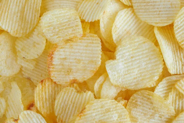 Crispy Potato Chips Snack Texture Background — Stock Photo, Image