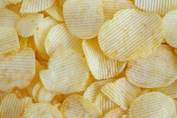 Knusprige Kartoffelchips Snack Textur Hintergrund — Stockfoto