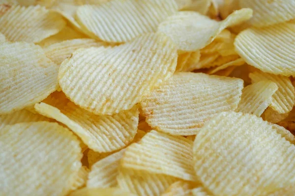 Crispy Potato Chips Snack Texture Background — Stock Photo, Image