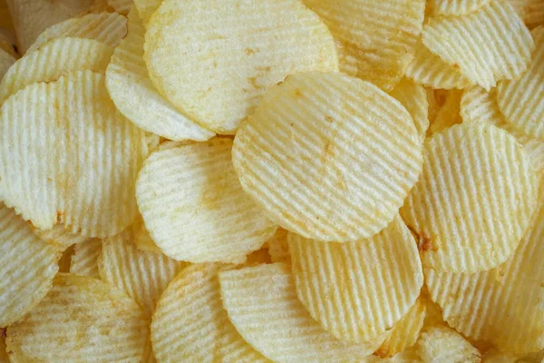 Crispy Potato Chips Snack Texture Background — Stock Photo, Image