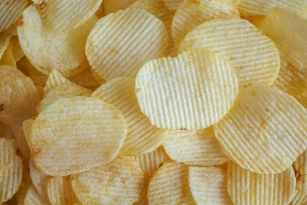 Knusprige Kartoffelchips Snack Textur Hintergrund — Stockfoto