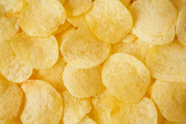 Çıtır patates cipsi çerez dokusu arka plan görünümü
