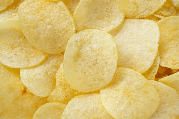 Knusprige Kartoffelchips Snack Textur Hintergrundansicht — Stockfoto